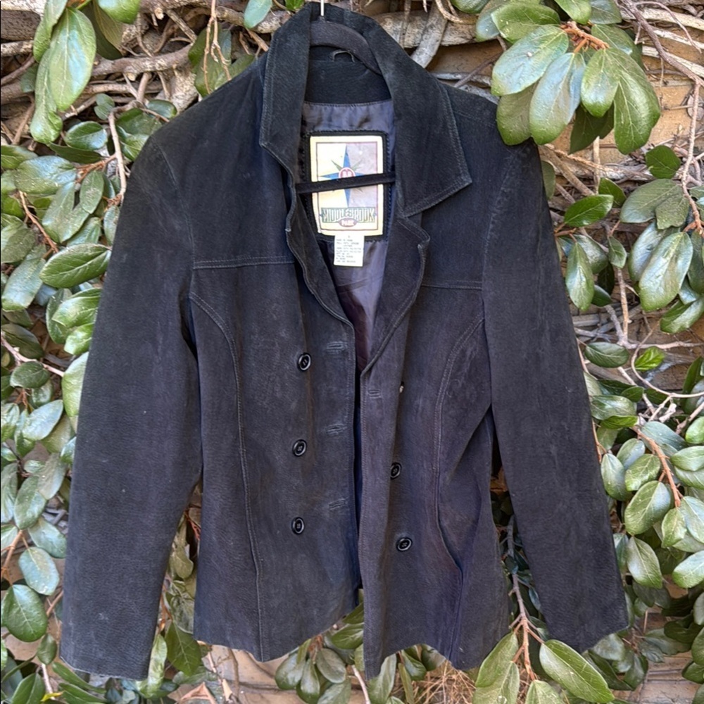 Vintage Black Suede Jacket size small by middlebrook park